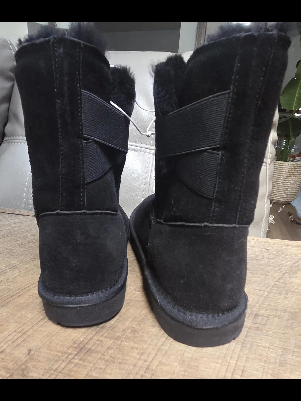 NIB Serra Black Suede Fur-Trim Winter Boots Sz 7 ~ Bin TT